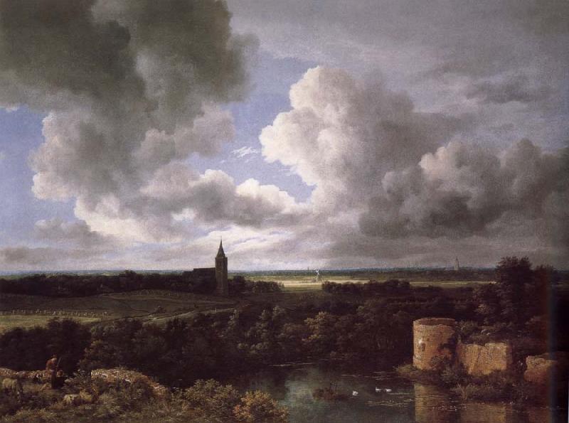 Jacob van Ruisdael Extensive Landscape with a Ruined Spain oil painting art